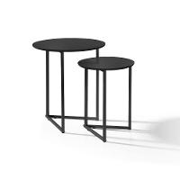 Mesa De Canto Jade Conjunto Com 2 Mesas Pé De Aço Preto - 6