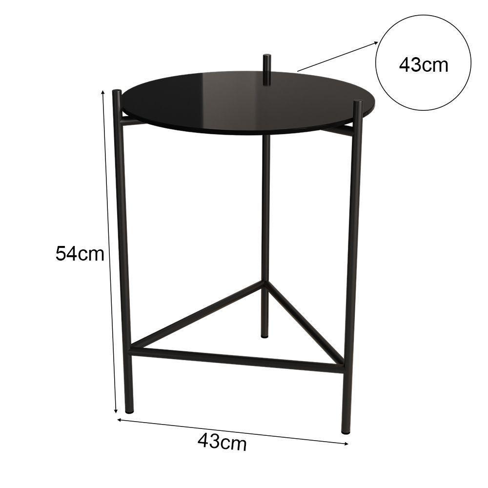 Mesa Lateral Industrial Marbella Preta - Cor: Preto - 2
