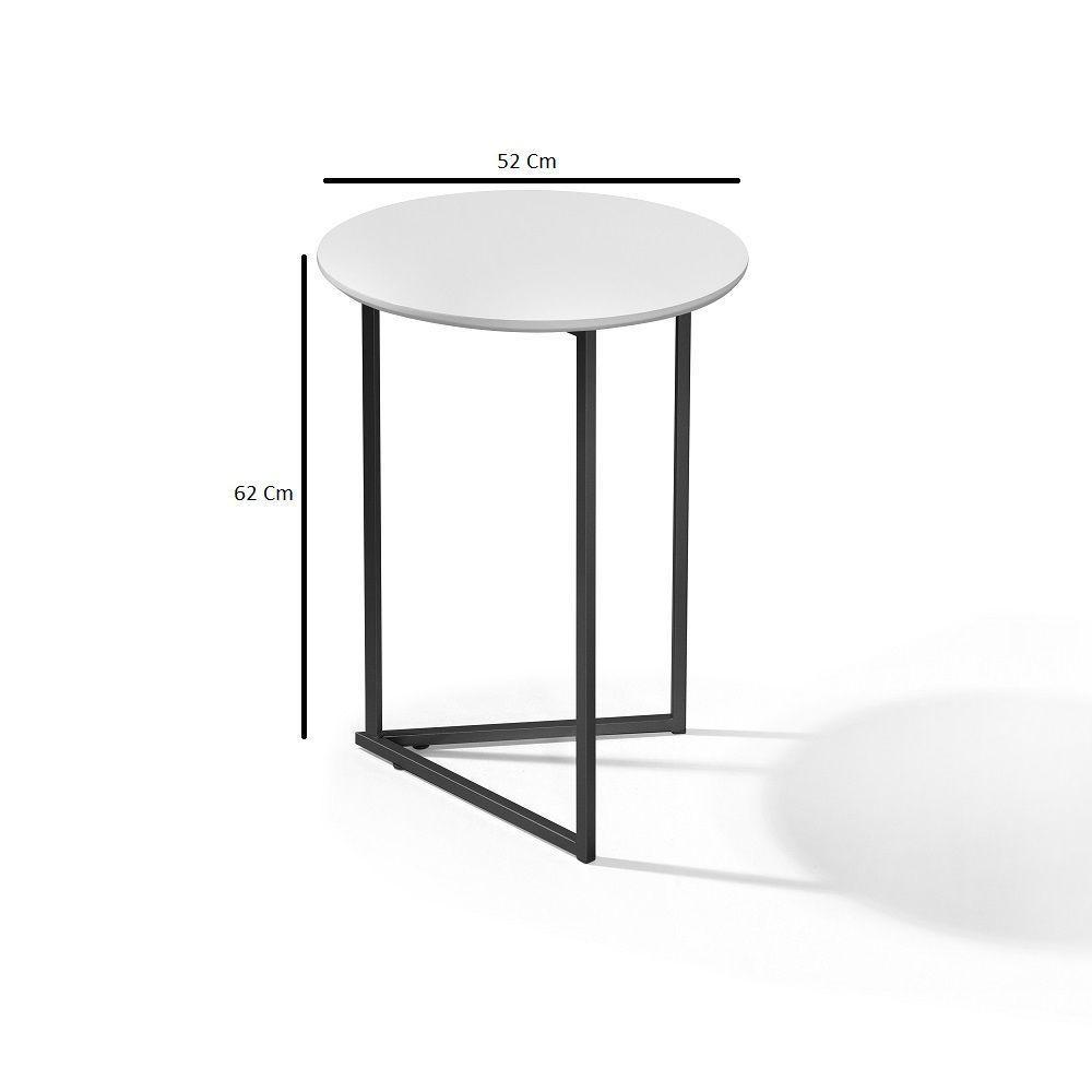Mesa Lateral Pé De Ferro Estilo Industrial Preto/branco - 6
