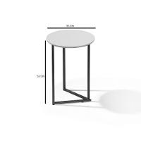 Mesa Lateral Pé De Ferro Estilo Industrial Preto/branco