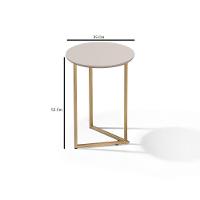 Mesa Lateral Pé De Ferro Estilo Industrial Dourado/off White - 2