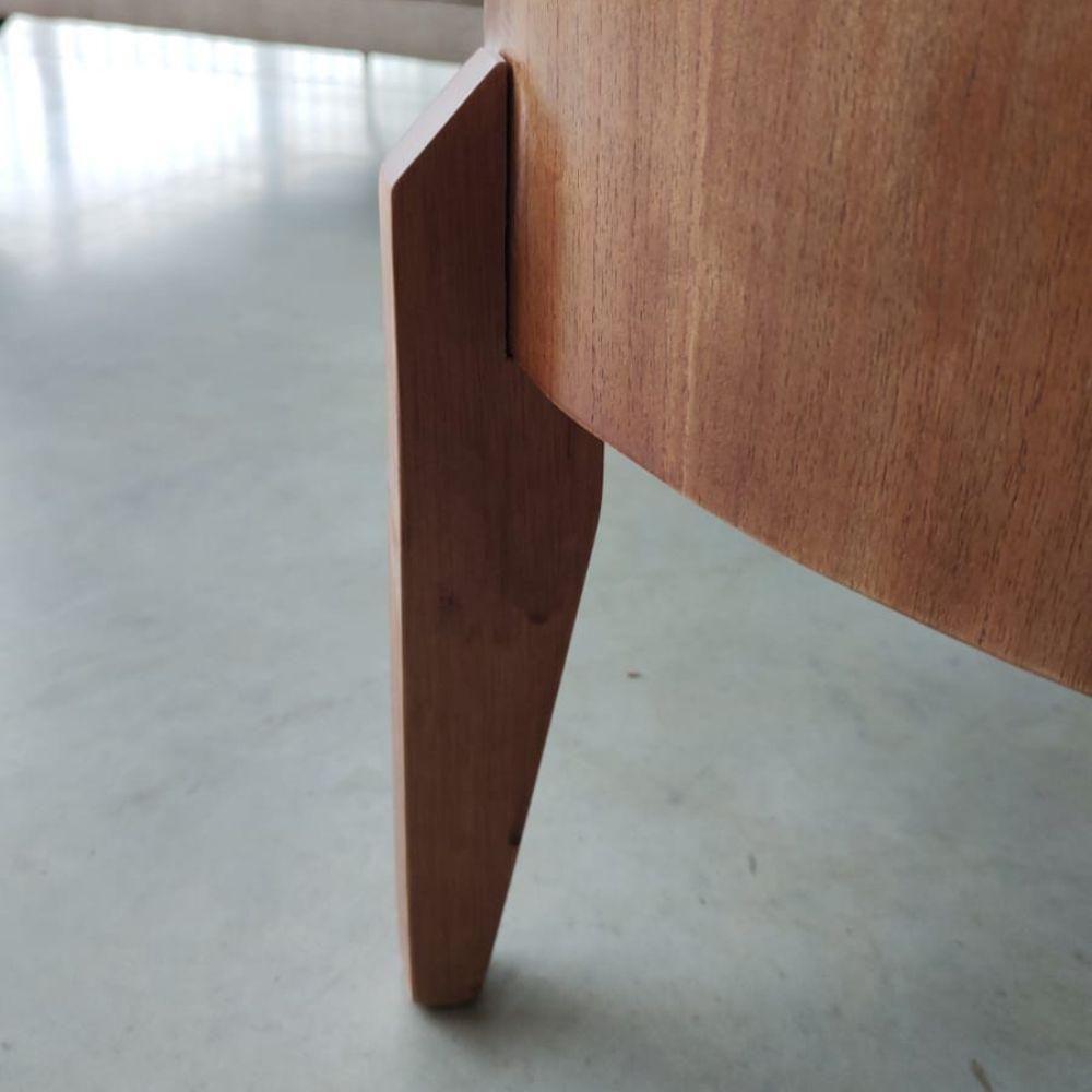 Mesa De Centro Anna Com Tampo Off White 60 Cm E Pés Em Madeira - 2