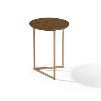 Mesa Lateral Pé De Aço Estilo Industrial Dourado/malbec - 5