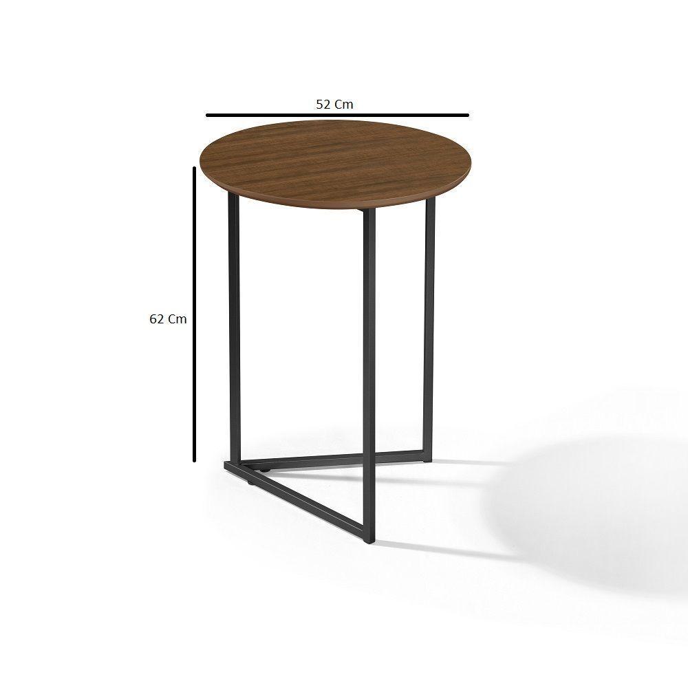 Mesa Lateral Jade Conjunto Com 2 Mesas Pé De Aço Preto Luxo - 6