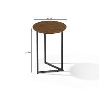 Mesa Lateral Jade Conjunto Com 2 Mesas Pé De Aço Preto Luxo