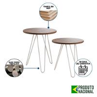 Mesa De Canto Duo Lisboa Ferro Cobre Tampo Amêndoa Cor: Marrom - 9