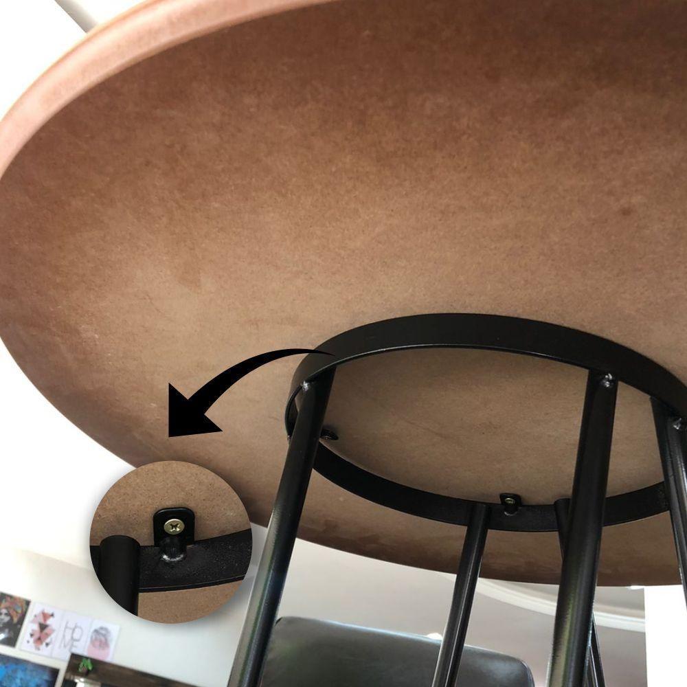 Mesa Bistrô Dubai Madeira Com Base Preto 60 Cm - 2