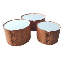 Conjunto 3 Mesas De Centro Isis Redonda Tampo Off White - 1