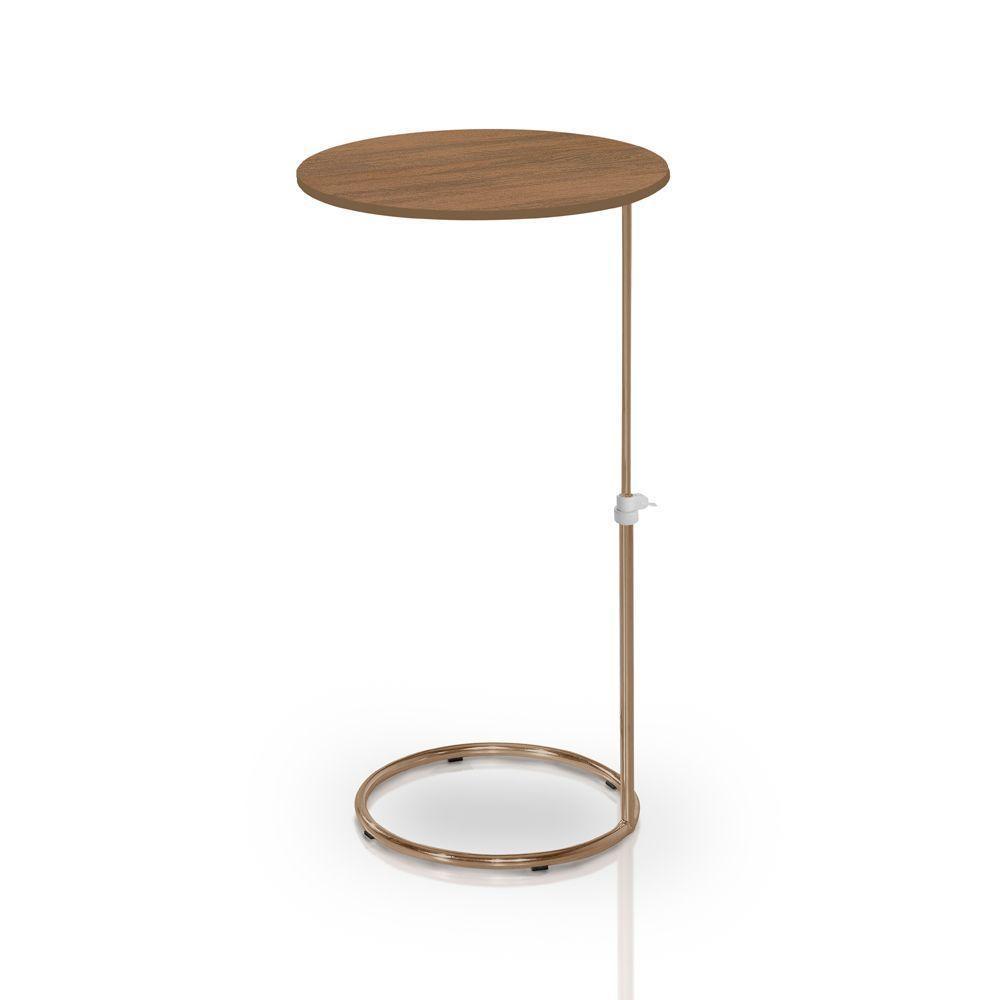 Mesa De Apoio Regulável Base Aço Cobre Estilo Industrial - 5