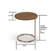 Mesa De Apoio Regulável Base Aço Cobre Estilo Industrial - 3