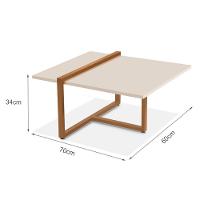 Mesa Centro Estilo Industrial Berlin Decorativa Moderna Klm Móveis Off White / Bronze