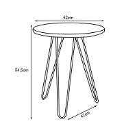 Mesa De Lateral Duo Lisboa Ferro Preto Tampo Branco Cor: Branco - 2