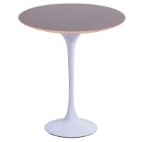 Mesa Saarinen Lateral Fórmica Preta 51cm - Base Branca - 1