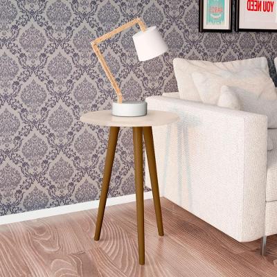 Mesa Lateral de Canto Estar Pes Madeira Off White