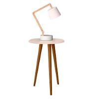 Mesa Lateral de Canto Estar Pes Madeira Off White - 2