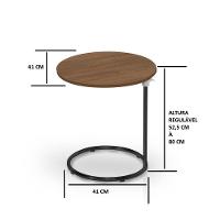 Mesa De Apoio Regulável Base Ferro Preto Estilo Industrial - 7