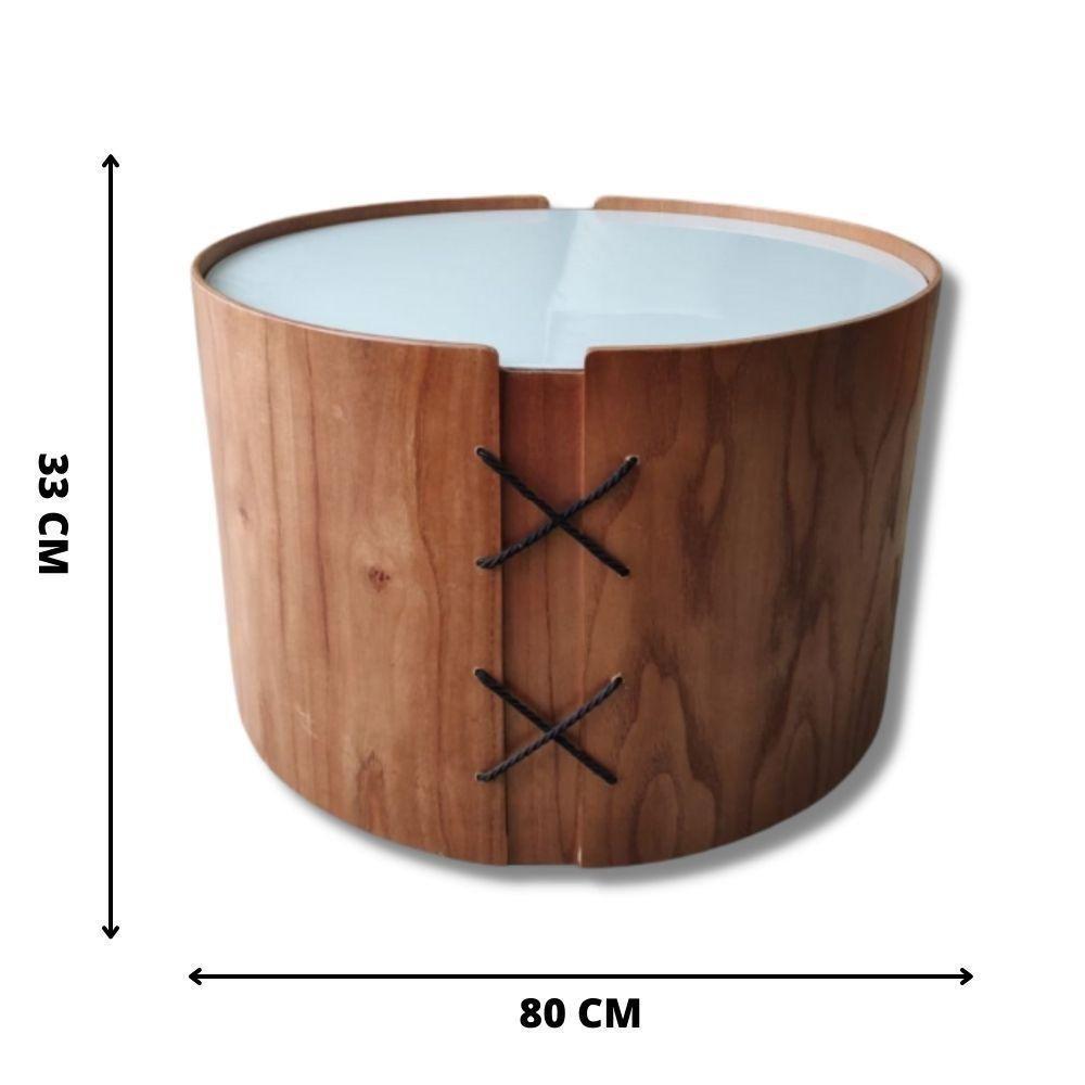 Conjunto 2 Mesas De Centro Isis Redonda Off White 80 E 60 Cm - 4