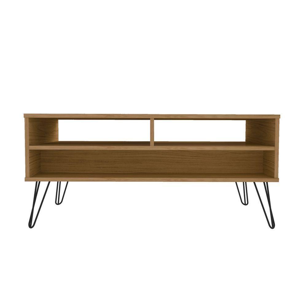 Mesa De Centro Carvalho/grafite/Branco 2 Gaveta 2 Nichos - 3