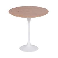 Mesa Saarinen Lateral Freijó 51cm - Base Branca - 1