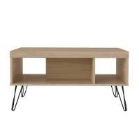 Mesa De Centro Liberty Carvalho Com 2 Nichos E Pés - Artely - 3