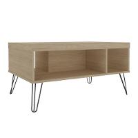 Mesa De Centro Liberty Carvalho Com 2 Nichos E Pés - Artely