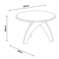 Mesa De Centro Jade Retrô Off White Com Pinho Tampo Redondo - 2