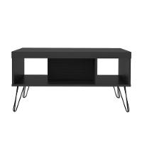 Mesa De Centro Liberty Preto Com 2 Nichos E Pés - Artely - 5