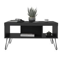 Mesa De Centro Liberty Preto Com 2 Nichos E Pés - Artely - 9