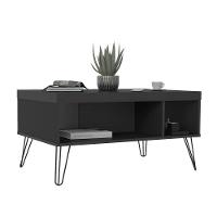 Mesa De Centro Liberty Preto Com 2 Nichos E Pés - Artely - 11