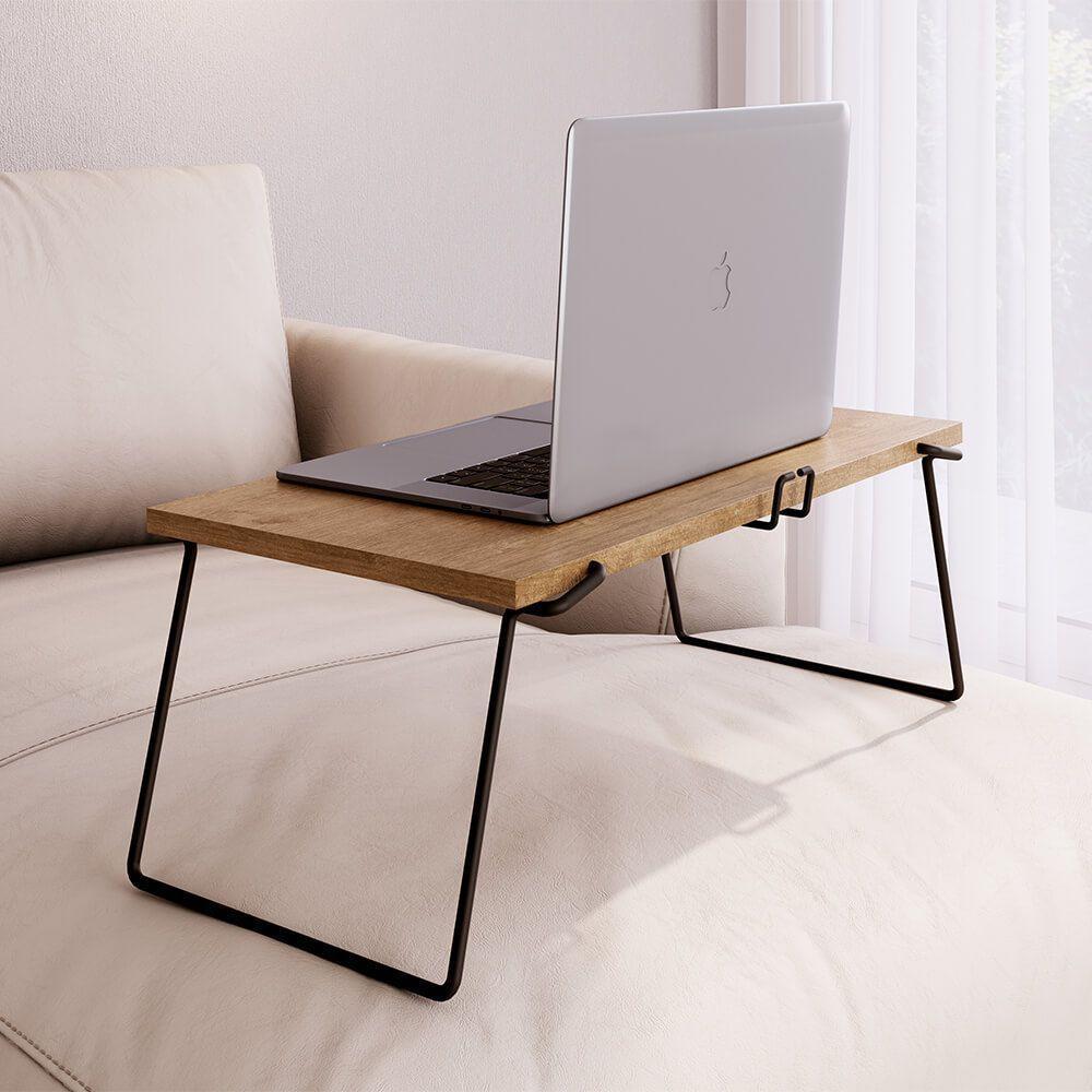 Mesa Multiuso Para Notebook 62cm Estrutura Preto Fosco - 4