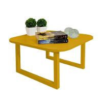 Mesa De Centro Lateral De Apoio Para Sala Estar Square Amarelo Laca - 1