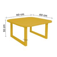 Mesa De Centro Lateral De Apoio Para Sala Estar Square Amarelo Laca - 9