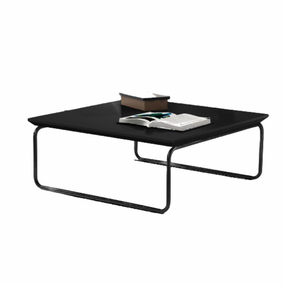 Mesa De Centro Munique 70x70 Cm Preto Com Base Preta - 1