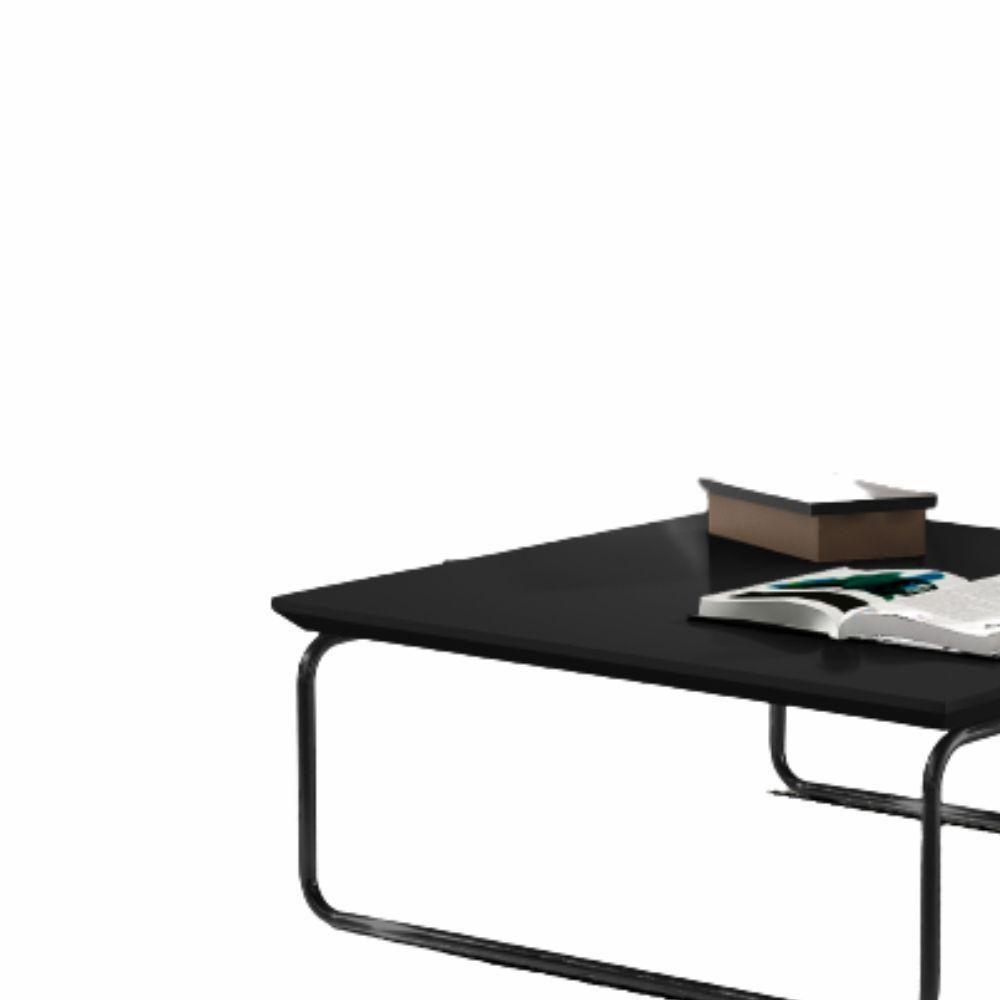 Mesa De Centro Munique 70x70 Cm Preto Com Base Preta - 2