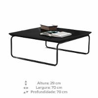 Mesa De Centro Munique 70x70 Cm Preto Com Base Preta - 3