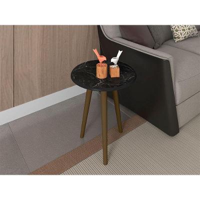 Mesa Lateral Brilhante Nero Pintura Efeito Mármore