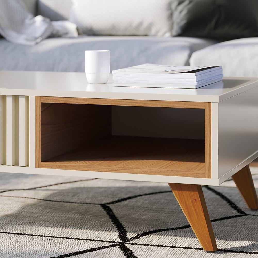 Mesa De Centro 01 Nicho Delta C04 Freijó Off White - 2