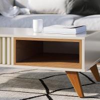 Mesa De Centro 01 Nicho Delta C04 Freijó Off White - 2