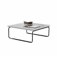 Mesa De Centro Munique 70x70 Cm Branco Com Base Preta - 1