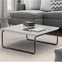 Mesa De Centro Munique 70x70 Cm Branco Com Base Preta - 2