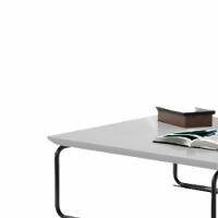 Mesa De Centro Munique 70x70 Cm Branco Com Base Preta - 3