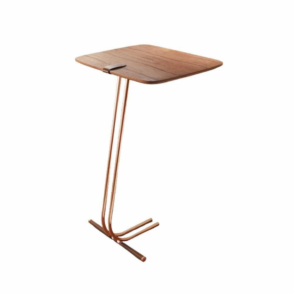 Mesa De Apoio Bandeja Castanho Base Cobre - 1