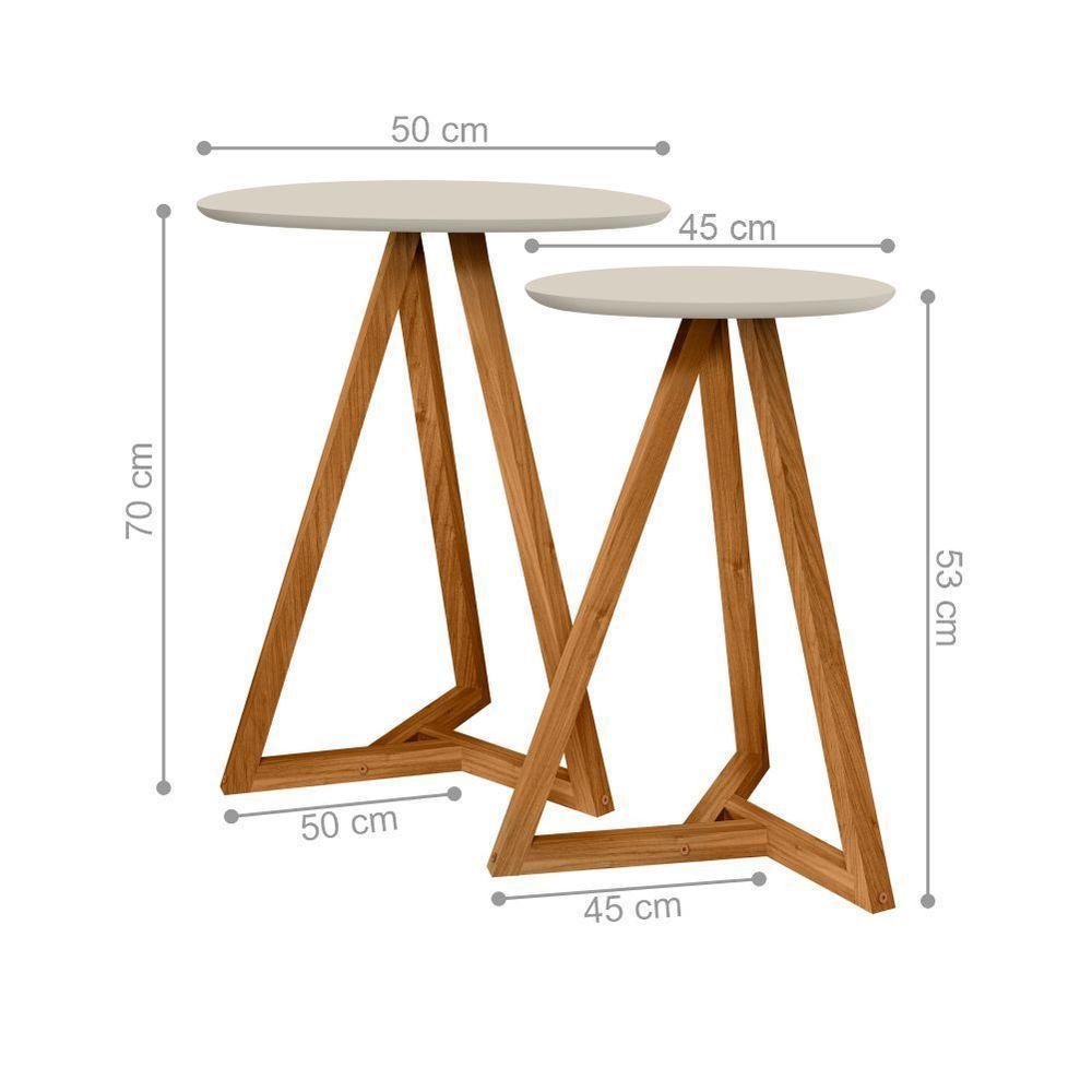 Jogo De Mezanino Lateral Com Mesa De Centro Juventus Off White Nature - 4