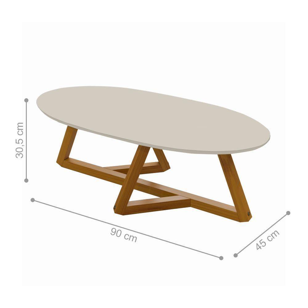 Jogo De Mezanino Lateral Com Mesa De Centro Juventus Off White Nature - 5