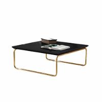 Mesa De Centro Munique 70x70 Cm Preto Com Base Dourada - 1