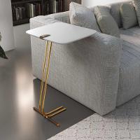 Mesa De Apoio Bandeja Branca Base Dourada - 3