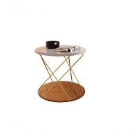 Mesa De Centro Trançada Larflex Off White,Ouro - 1