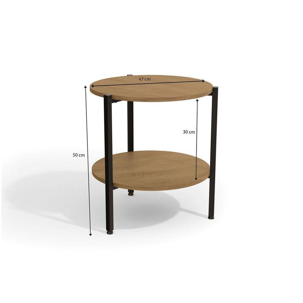 Mesa De Centro Kappesberg Industrial Com 1 Prateleira Freijó 50cm X 47cm - 2