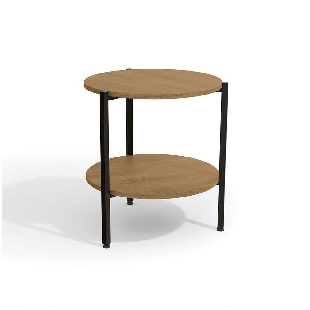 Mesa De Centro Kappesberg Industrial Com 1 Prateleira Freijó 50cm X 47cm - 3