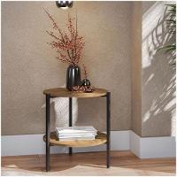 Mesa De Centro Kappesberg Industrial Com 1 Prateleira Freijó 50cm X 47cm - 1